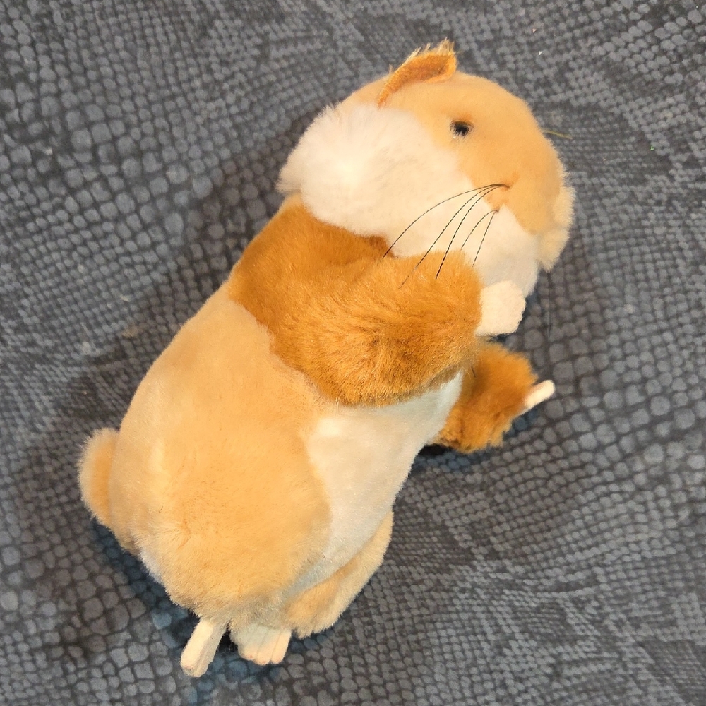 Cuddly Tan and Cream Stuffed Hamster Toy Vintage